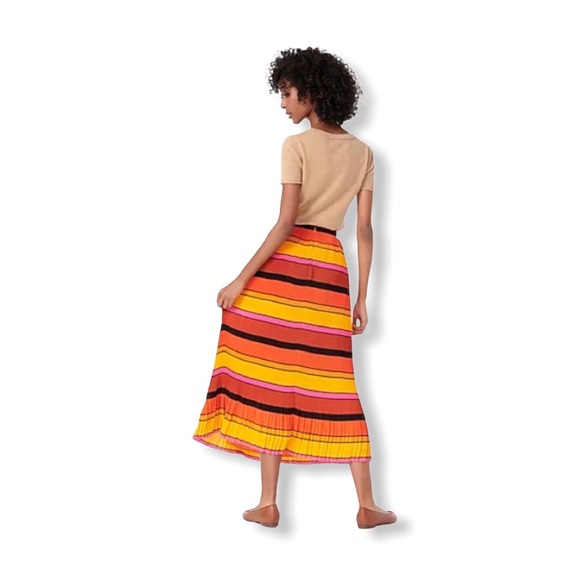 J. Crew Women’s Straight Pleat Skirt Multistripe 4 - Picture 2 of 8